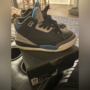 Jordan 3 retro og (ps) black chile red neutral grey size 11 c
